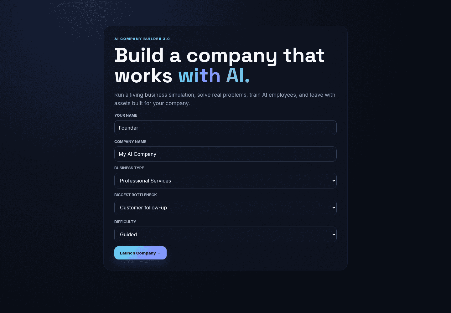 AI Business Academy mission dashboard