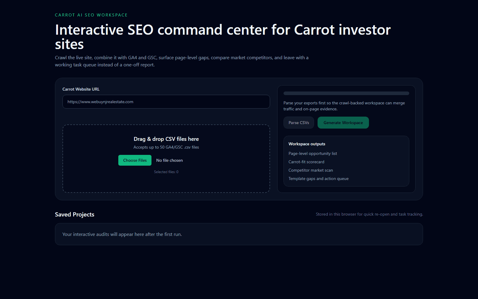 Carrot SEO AI screenshot
