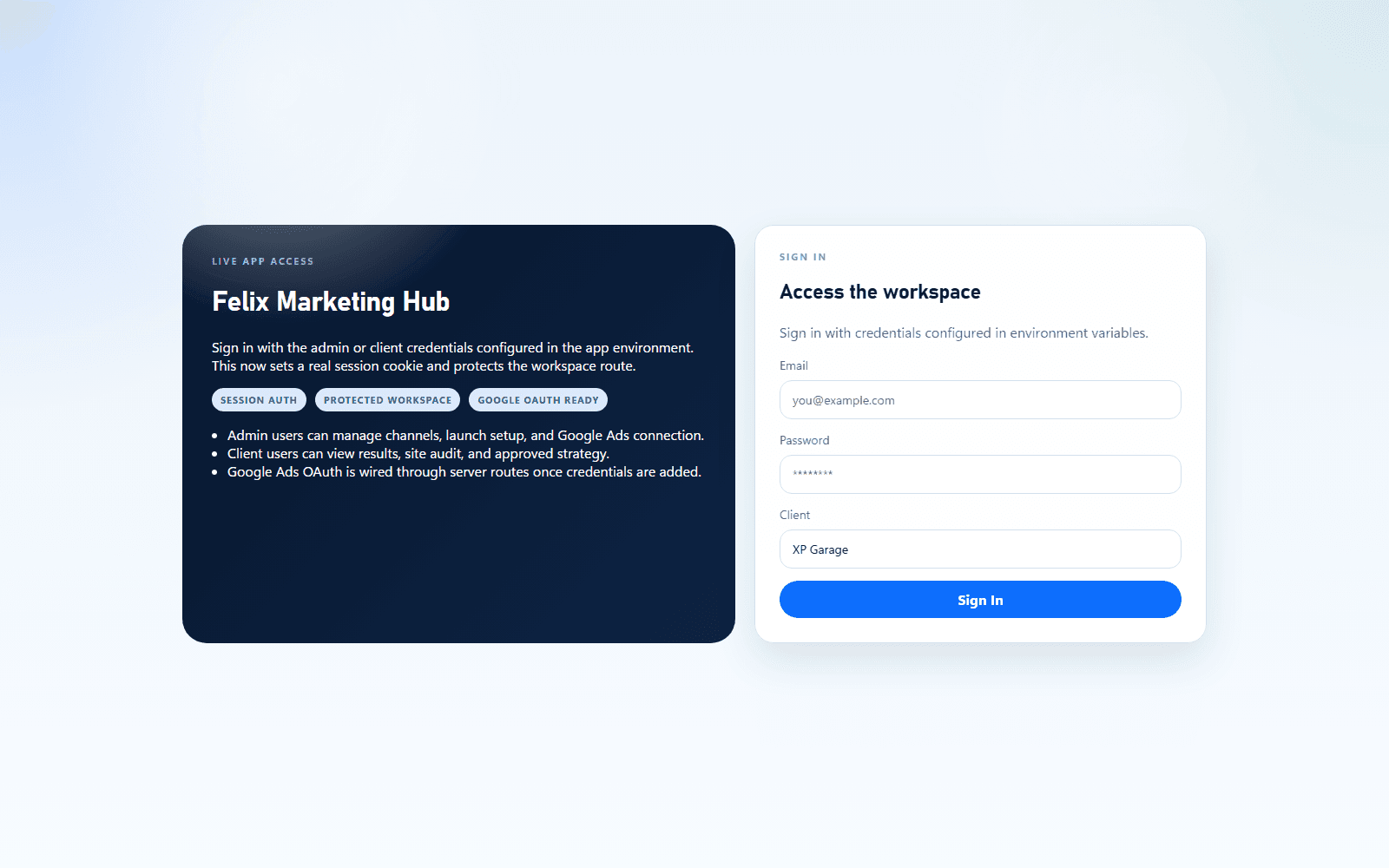 BuildVora operating system dashboard